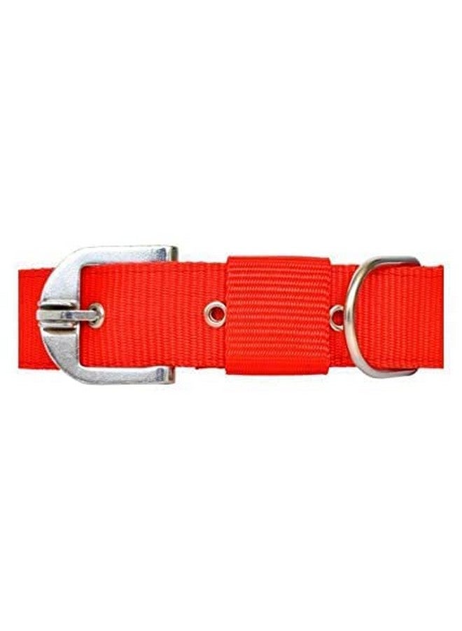 Adjustable Soft Nylon Paw Plain Strip Dog Collar & Leash Set For Small And Large Breeds (Red) - Image 4