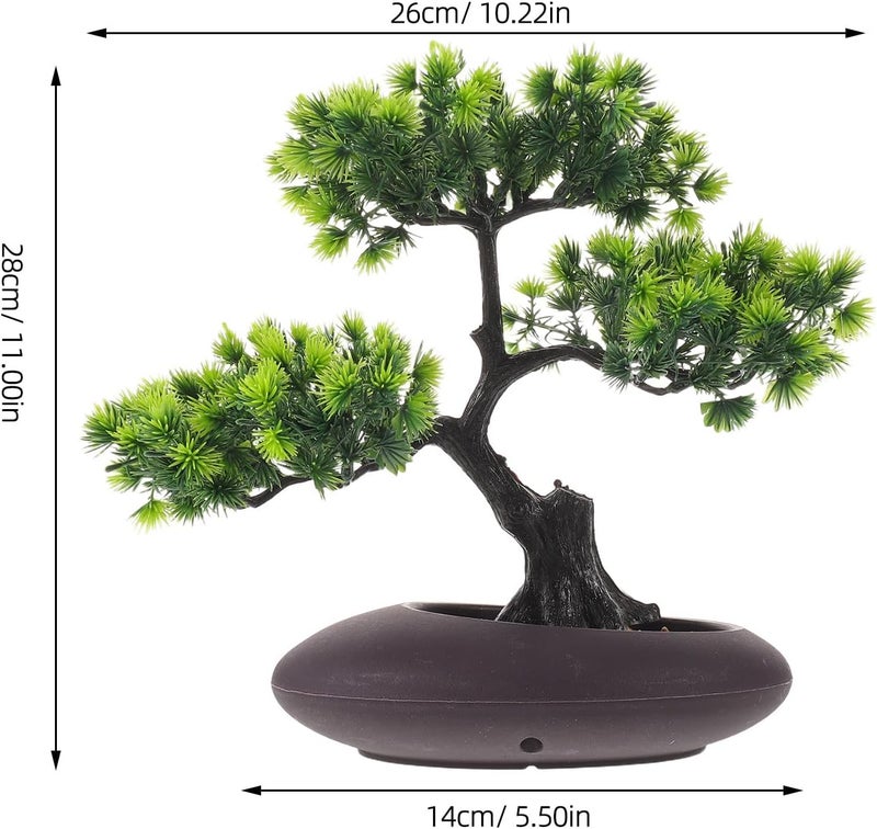 Fake Plant Sushi Plate Decoration - Sashimi Platter Pine Tree Ornament - 11" High Artificial Pine Tree for Japanese Cold Dish, Dining Table Plant Layout, Green - Image 2