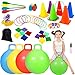 CWLAKON 53PCS Carnival Outdoor Games Combo Set Hopper Balls for Kids Ring Toss Bean Bags Easter Games Egg Spoon Relay Race Outside Yard Backyard Field Day Birthday Party Family Reunion Game - Image 3