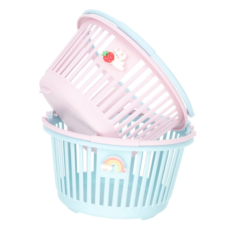 2 Multi Use Small Storage Baskets For Bathroom Kitchen Organization With Smooth Edges - Image 2