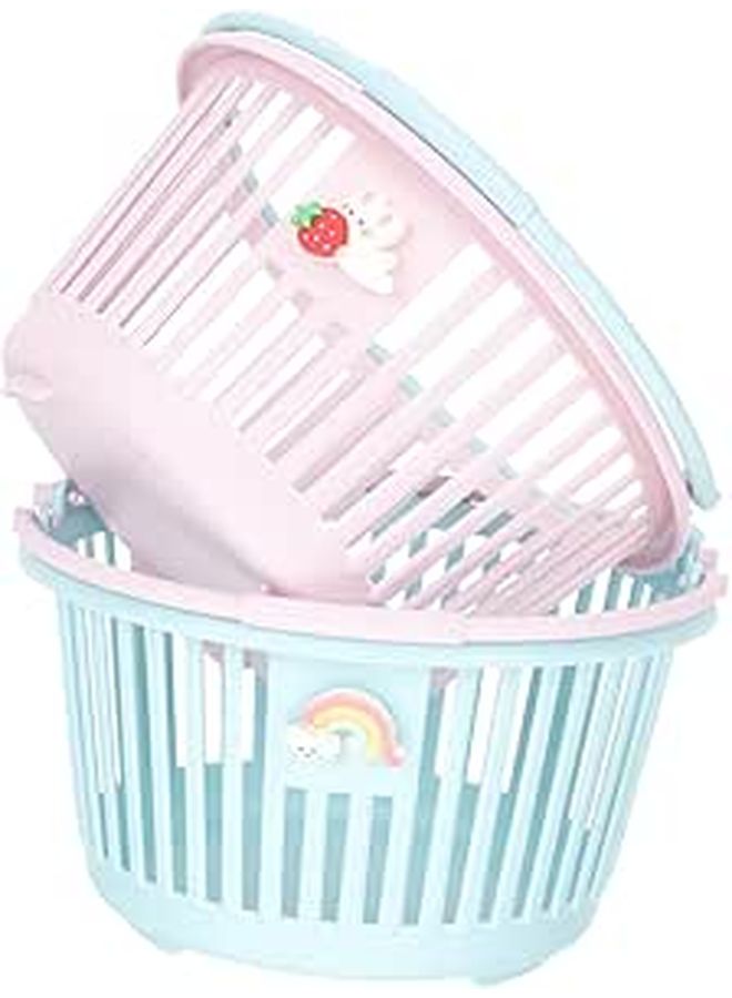2 Multi Use Small Storage Baskets For Bathroom Kitchen Organization With Smooth Edges - Image 1