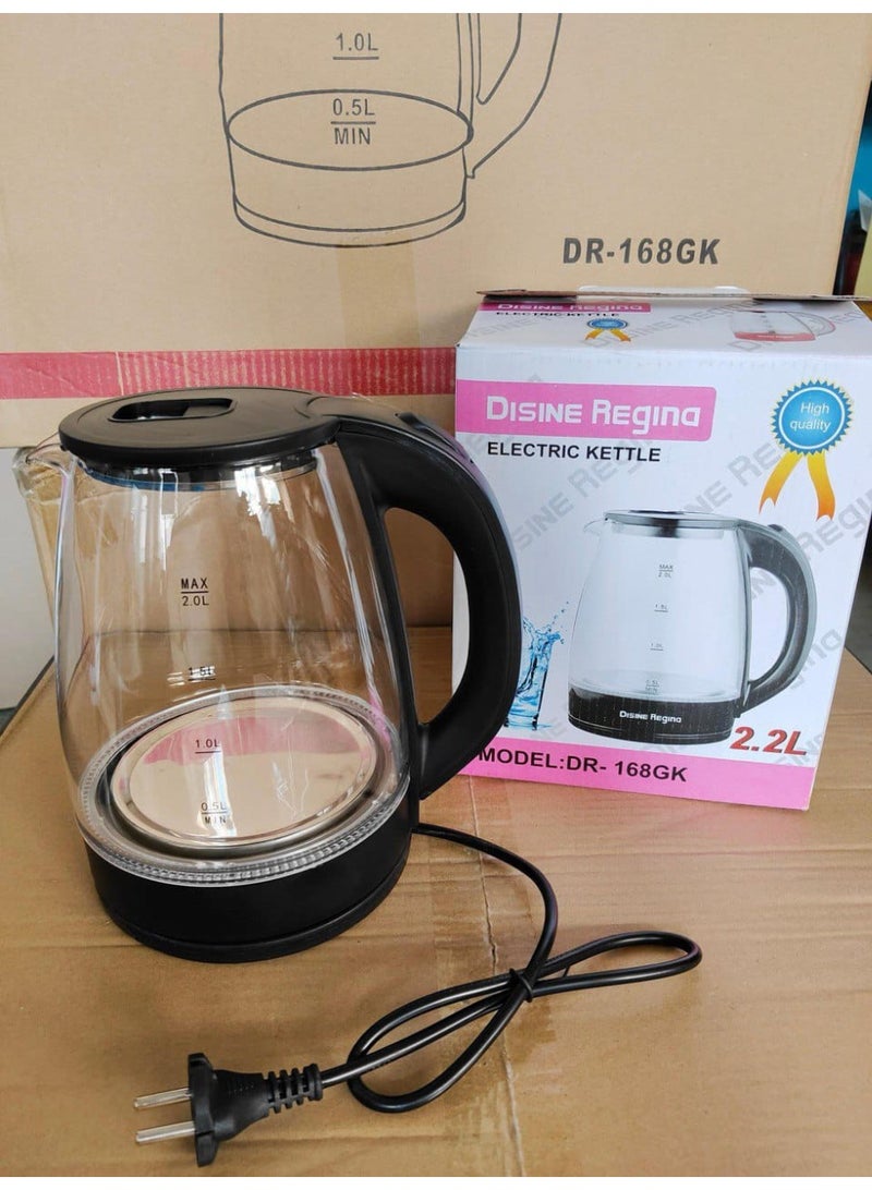 Dessini Regina Electric Kettle, 2.2L, DR 168 Silver/Clear/Black - Image 2