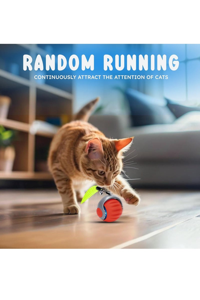 لوكسيرا العاب قطط – كرة قطط أتوماتيكية، لعبة كرة ذكية دوارة 360° للقطط المنزلية، لعبة هادئة بشحن USB، كرة متحركة ذكية لتسلية القطط، هدية مثالية للقطط البالغة والقطط الصغيرة (برتقالي) - Image 4