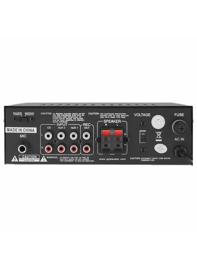 Pyle Home Home Audio Power Amplifier System with Bluetooth - 2X120W Mini Dual Channel Mixer Sound Stereo Receiver Box w/RCA, AUX, Mic Input - For Amplified Speakers, PA, Theater, Studio Use -PTA4 - Image 2