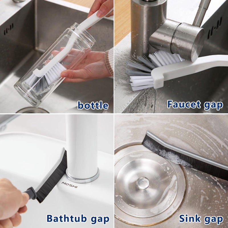 CRAFNEW 11Pcs Crevice Cleaning Brush Set, Hard Bristle Gap Cleaner Brushes,Ideal for deep Cleaning Gaps, Kitchens, Sinks, bathrooms, Tight Spaces, Corners, Bottles, Cups, teapots - Image 2