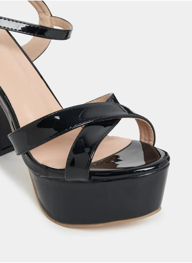 ستايلي Ankle Strap Block Heel Sandals