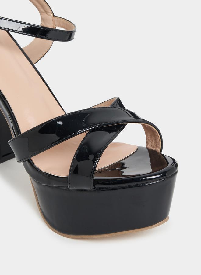 Styli Ankle Strap Block Heel Sandals  - Image 4