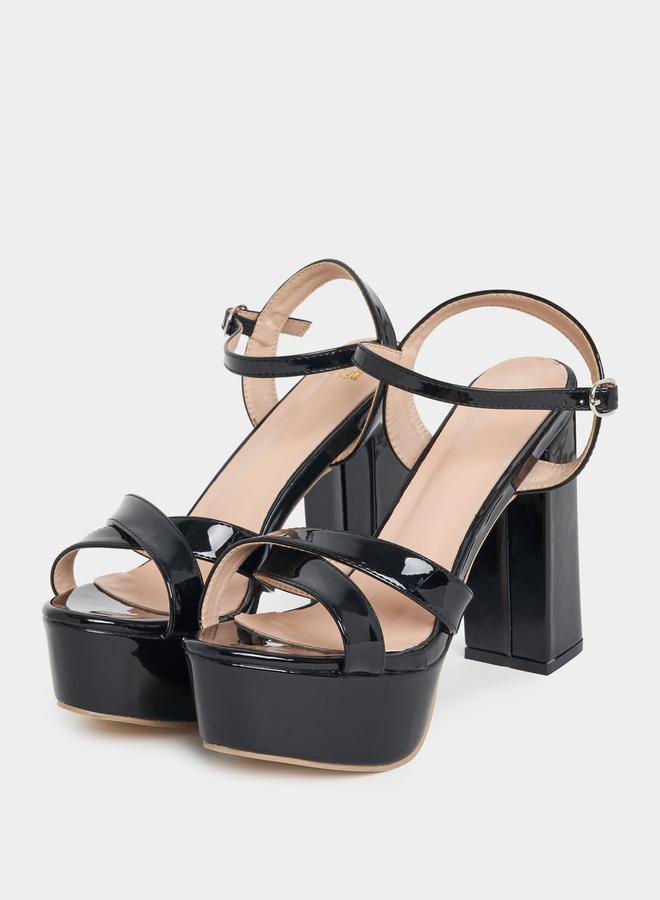 Styli Ankle Strap Block Heel Sandals  - Image 3