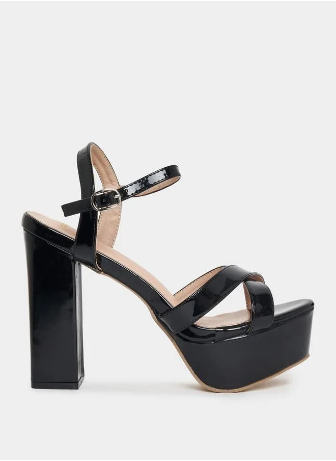 ستايلي Ankle Strap Block Heel Sandals