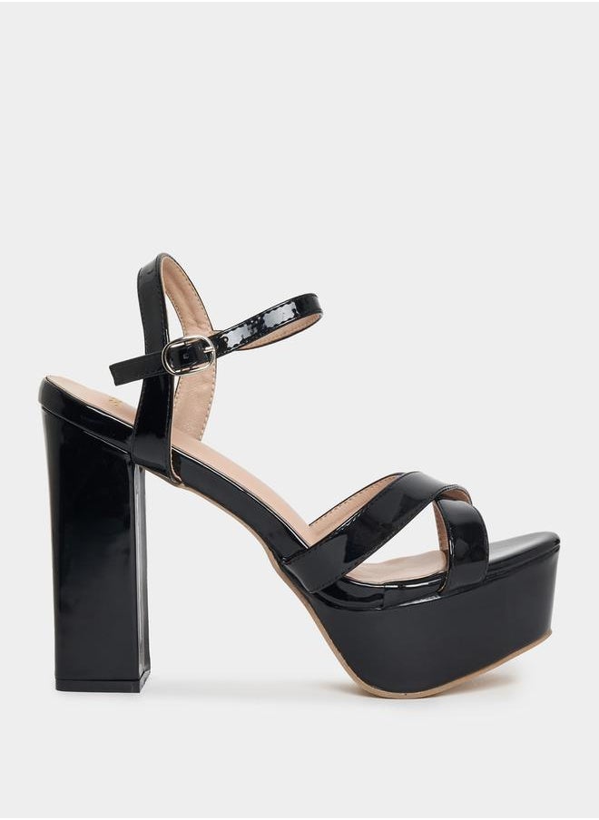 Styli Ankle Strap Block Heel Sandals  - Image 1