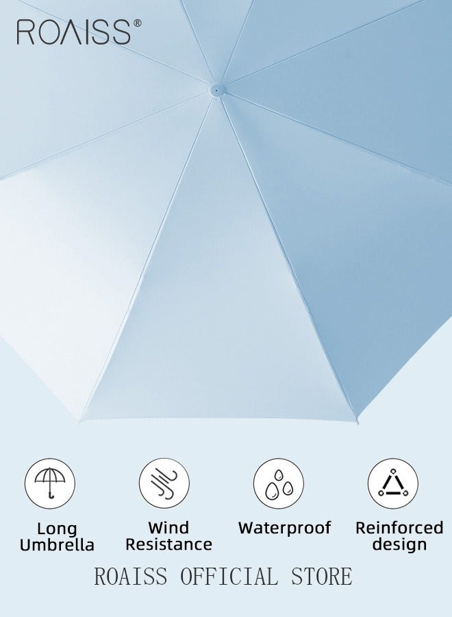 roaiss 8-Bone Automatic Long-Handled Umbrella Vinyl Sunshade Straight Pole Wind-Resistant Reinforced Large Umbrella Sun Protection Uv Protection Upf50 for Sun and Rain - Image 4