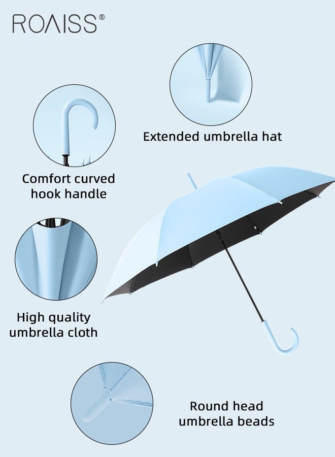 roaiss 8-Bone Automatic Long-Handled Umbrella Vinyl Sunshade Straight Pole Wind-Resistant Reinforced Large Umbrella Sun Protection Uv Protection Upf50 for Sun and Rain - Image 5