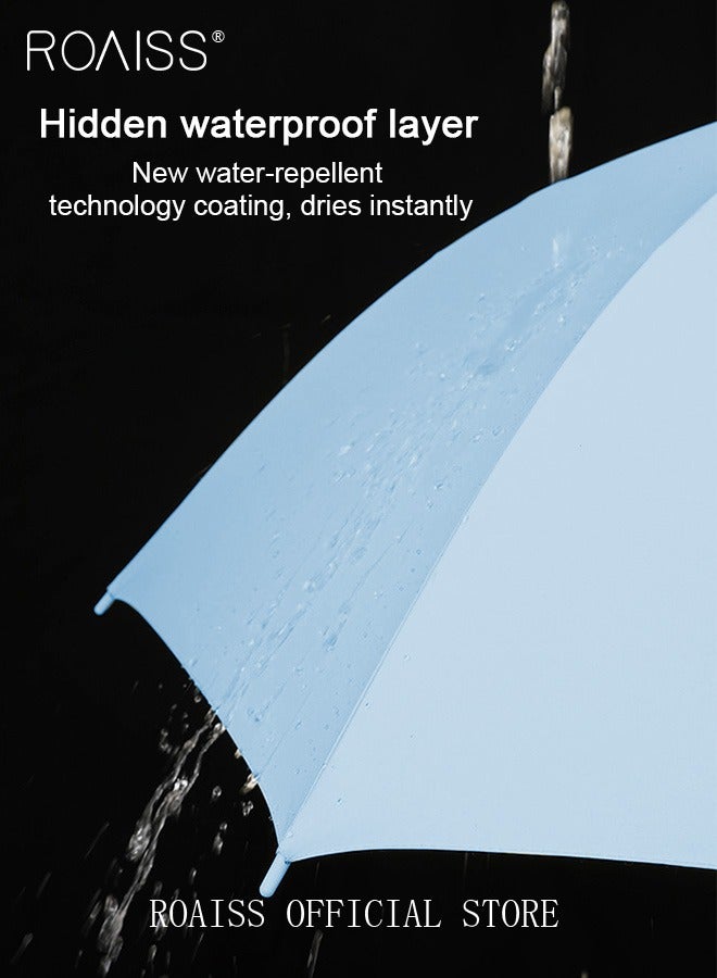 roaiss 8-Bone Automatic Long-Handled Umbrella Vinyl Sunshade Straight Pole Wind-Resistant Reinforced Large Umbrella Sun Protection Uv Protection Upf50 for Sun and Rain - Image 3