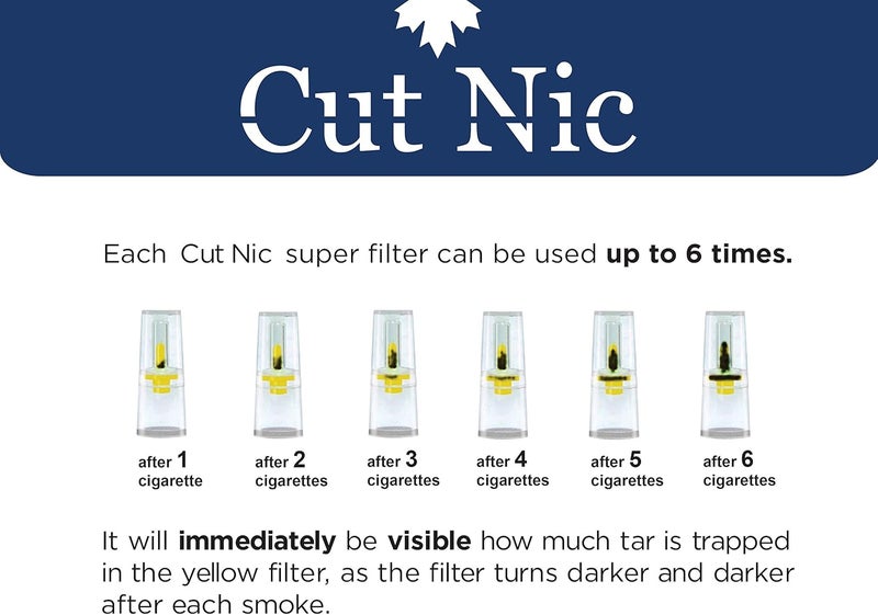 cut nic مرشحات السجائر القابلة للتصرف Cut-Nic 8 ثقوب سهلة السحب - (1200 مرشح) بما في ذلك 4 علب سفر - Image 5
