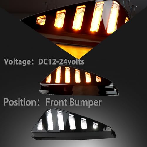 ZDEERAOTO LED Front Bumper Fog light DRL Amber Sequential Turn Signal Lamp Feature Kit for Nissan Sentra 2024 2025 S SV SR Replacement Front Bumper Trim Accessories - Image 5