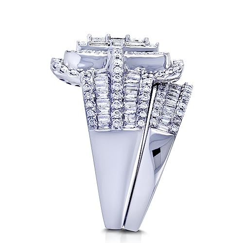 AZQ 925 Sterling Silver Shiny Full Diamond Gemstone Ring 18K Gold Cubic Zirconia Promise Rings CZ Diamond Multi Row Ring Eternity Engagement Wedding Band Ring Sets Z.41 (US Code 5) - Image 5