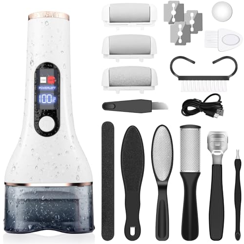 AdamPark Electric Callus Remover for Feet,Rechargeable Portable Electronic Foot File Pedicure Kits,Professional Waterproof Pedi Feet Care Tools Wet&Dry Foot Scrubber File Perfect for Hard Cracked Skin - Image 1