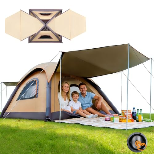 MWS-ForCamping Automatic Inflatable Tent Camping 3 Person, Family Tents for Camping with 2-3 Min Set Up, Windproof Waterproof Tents with Mosquito Screen Window, Portable Tent for Traveling - Image 1