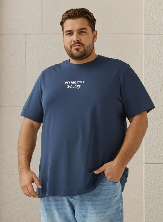 Plus Size Slogan Print T-shirt