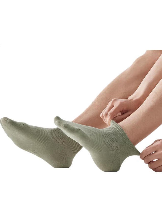 Hla [Six Pairs] Men'S Short Cotton Socks, Mesh 5A Antibacterial Breathable Sports Casual Ankle Socks, 6 Pairs - Image 2