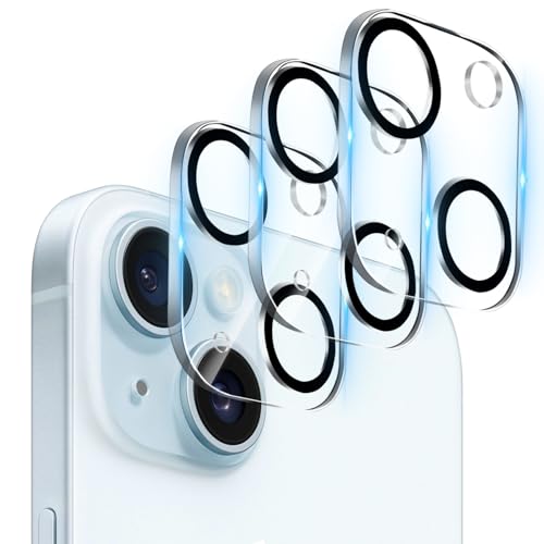 Dengduoduo 3 Pack Tempered Glass Camera Lens Protector for iPhone 15 6.1" & for iPhone 15 Plus 6.7", Ultra HD, 9H Hardness, Anti-Scratch, Case Friendly, Easy to Install [No Affect on Night Shots] - Image 1