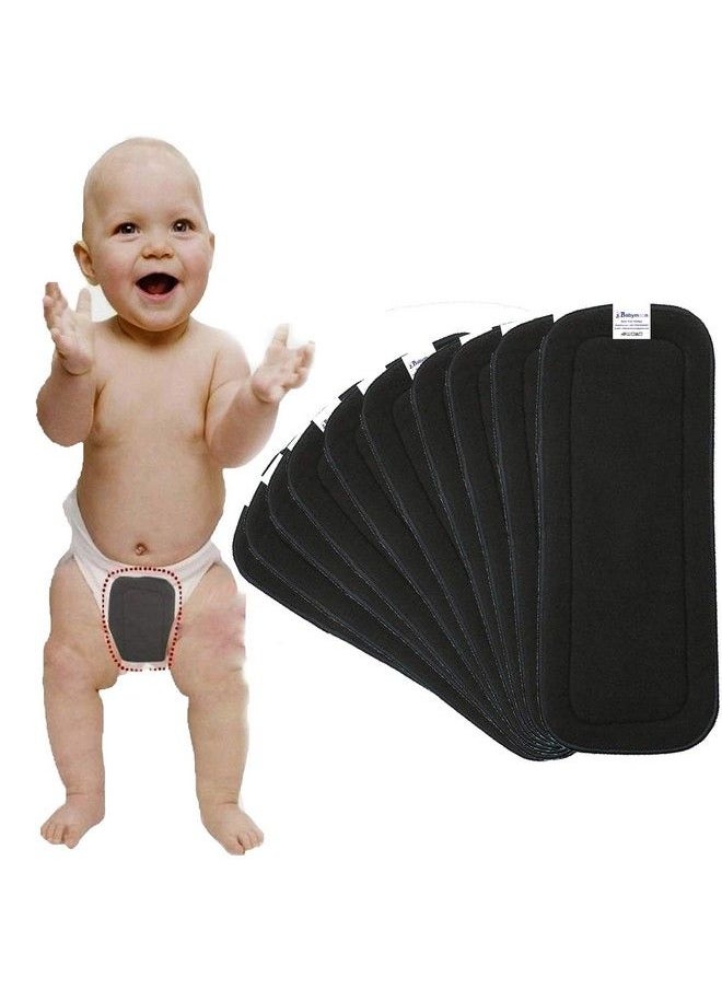 BabyMoon (Set Of 10) Premium Bamboo 5 Layer Charcoal Wetfree Reusable Washable Cloth Diaper Inserts  - Image 1