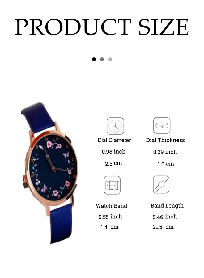 DUNISO 5 Pieces of Rhinestone watch set, women's sapphire inlaid diamond quartz watch, alloy watch, with earrings, bracelet, necklace, ring, diamond decorative design, suitable for daily use  - Image 2