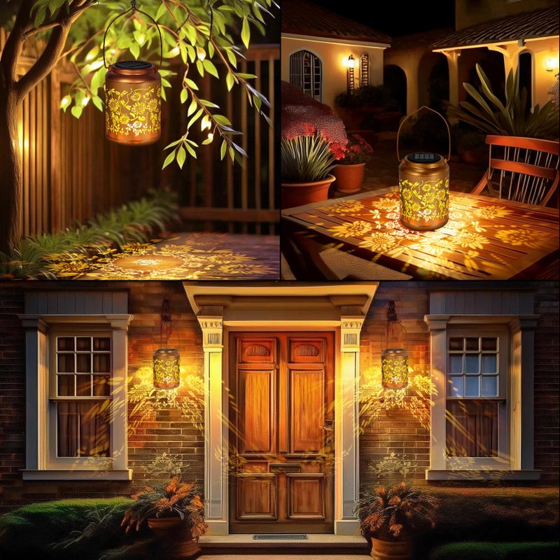 Lazzgan Solar Garden Lights,Sunflower Lanterns Outdoor Decoration, Mothers Day Birthday Gifts for Women Grandma, Garden Decor Hanging Solar Lights Outdoor for Yard, Patio, Backyard, Porch (2 Pack) - Image 5
