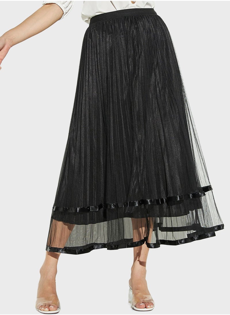 2Xtremz - High Waist Lace Detail Skirt - Image 1