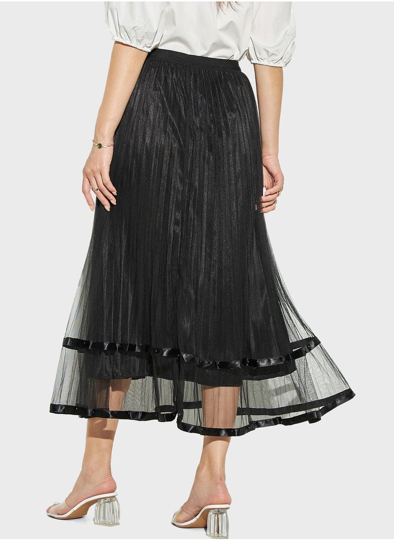 2Xtremz - High Waist Lace Detail Skirt - Image 1