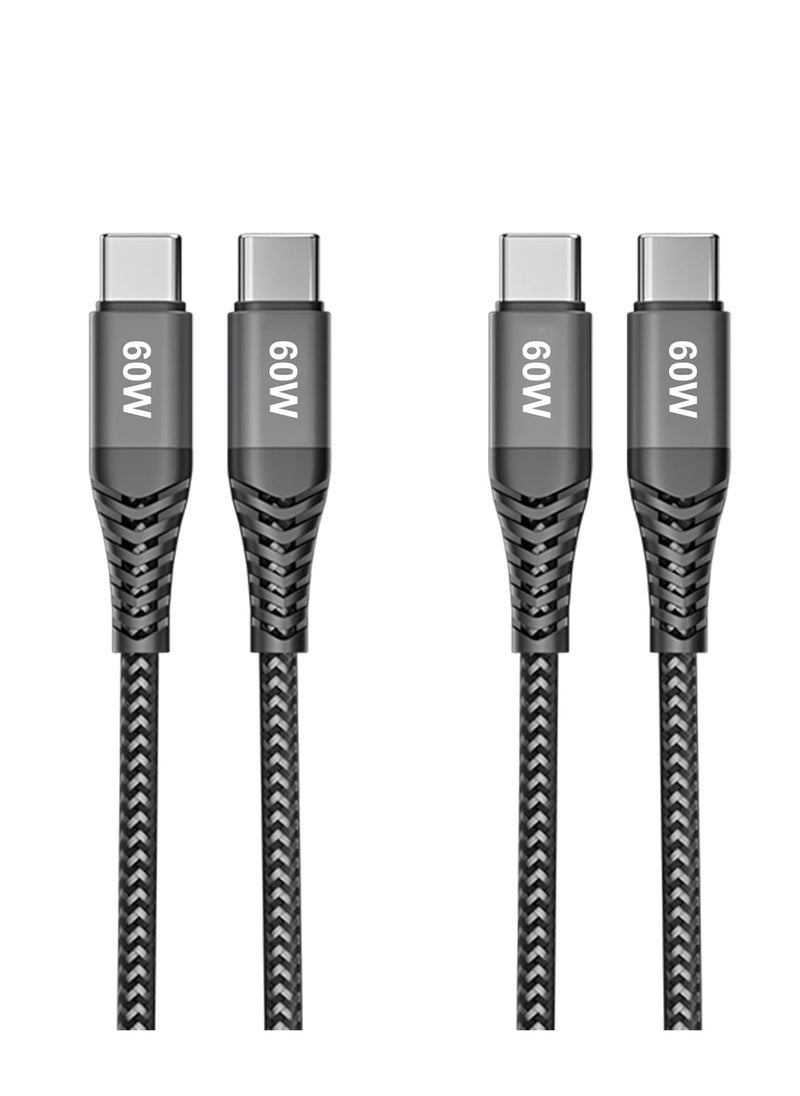 Generic - 2-Pack [6.6FT+6.6FT] 60W USB C to USB C Cable, Type C to Type C Cable,Fast Charging Cable Compatible with iPhone 15/Plus/15 Pro/Pro Max，Samsung Galaxy S23 S22,Pro, MacBook Air and More - Image 1