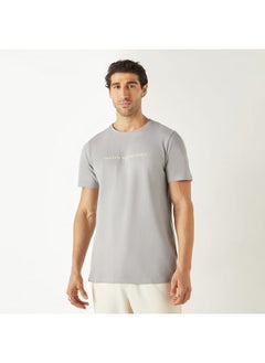 Iconic Iconic Typographic Print T-shirt with Short Sleeves  - Image 1