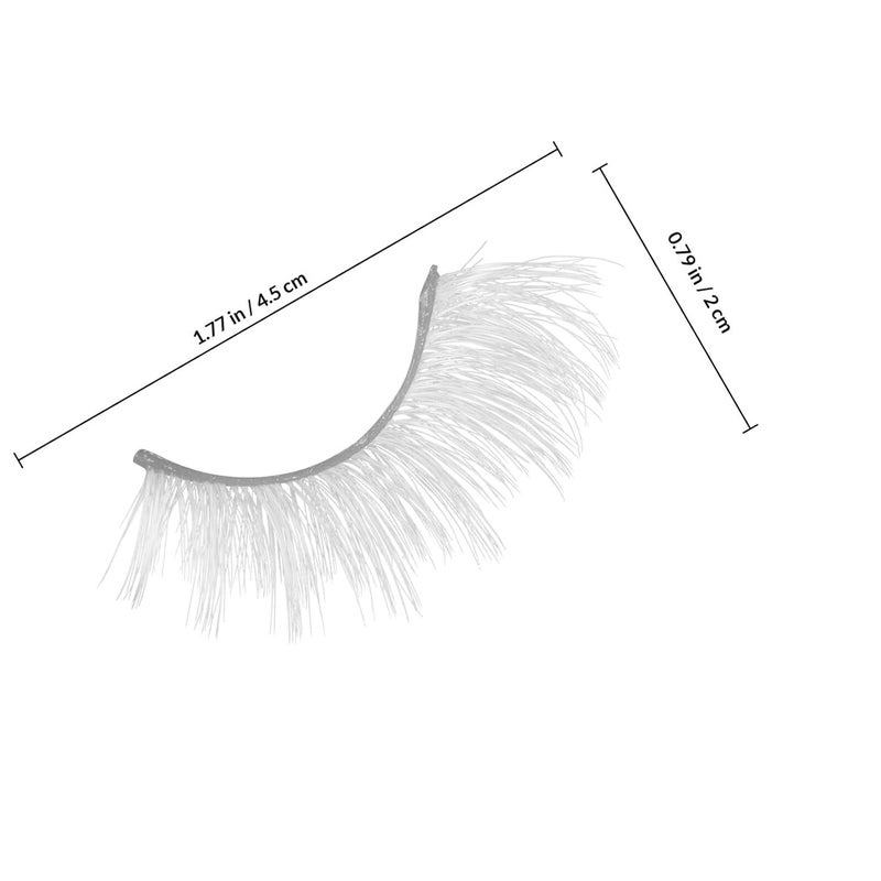 White False Eyelashes 3 Pairs Strip Lashes Bulk Makeup Supplies for Stage Party Festival Eye Makeup - Image 2