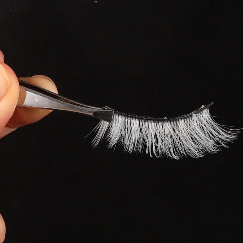 White False Eyelashes 3 Pairs Strip Lashes Bulk Makeup Supplies for Stage Party Festival Eye Makeup - Image 3