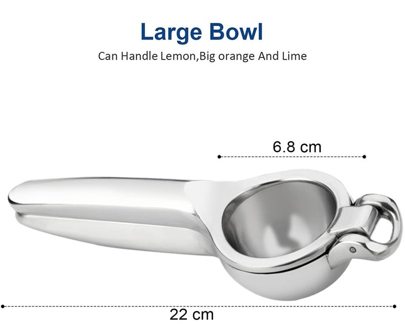 Konvio Heavy Duty Kitchen Lemon Squeezer Solid Metal Squeezer Bowl - Large Manual Citrus Press Juicer and Lime Squeezer - Image 4