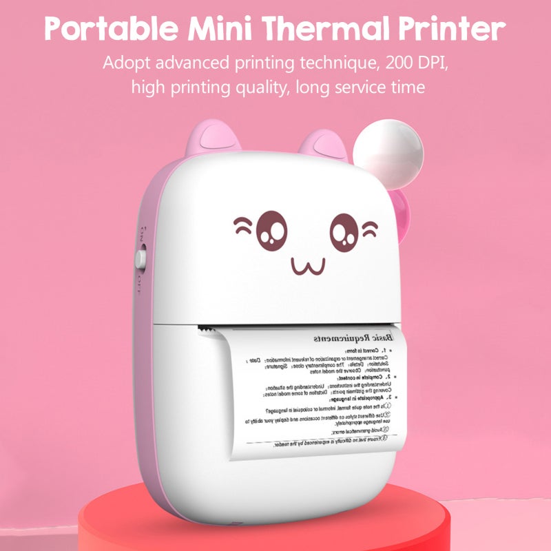 Mini Thermal Printer: 58mm Blue Compact Wireless Printer - 200 DPI Clear Print Quality No Ink Needed Rechargeable 1000mAh Battery for Daily Work Study Gift For Boys And Girls - Image 5