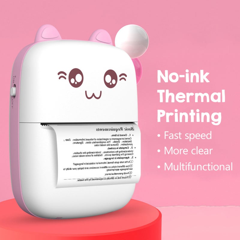 Mini Thermal Printer: 58mm Blue Compact Wireless Printer - 200 DPI Clear Print Quality No Ink Needed Rechargeable 1000mAh Battery for Daily Work Study Gift For Boys And Girls - Image 3