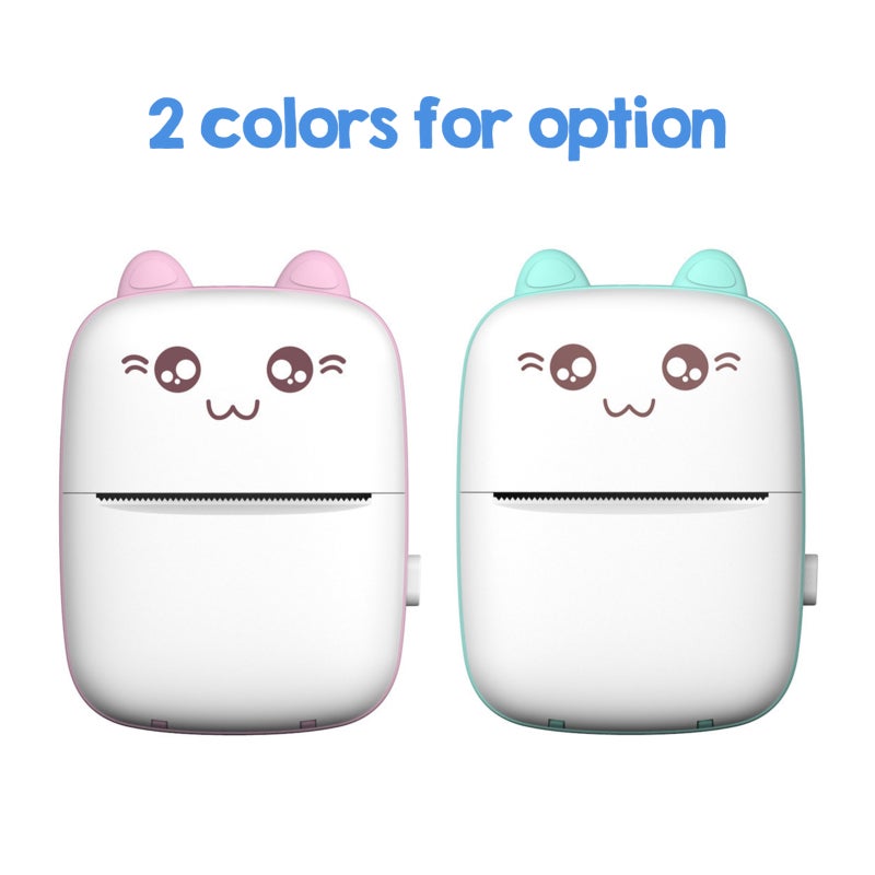 Mini Thermal Printer: 58mm Blue Compact Wireless Printer - 200 DPI Clear Print Quality No Ink Needed Rechargeable 1000mAh Battery for Daily Work Study Gift For Boys And Girls - Image 2