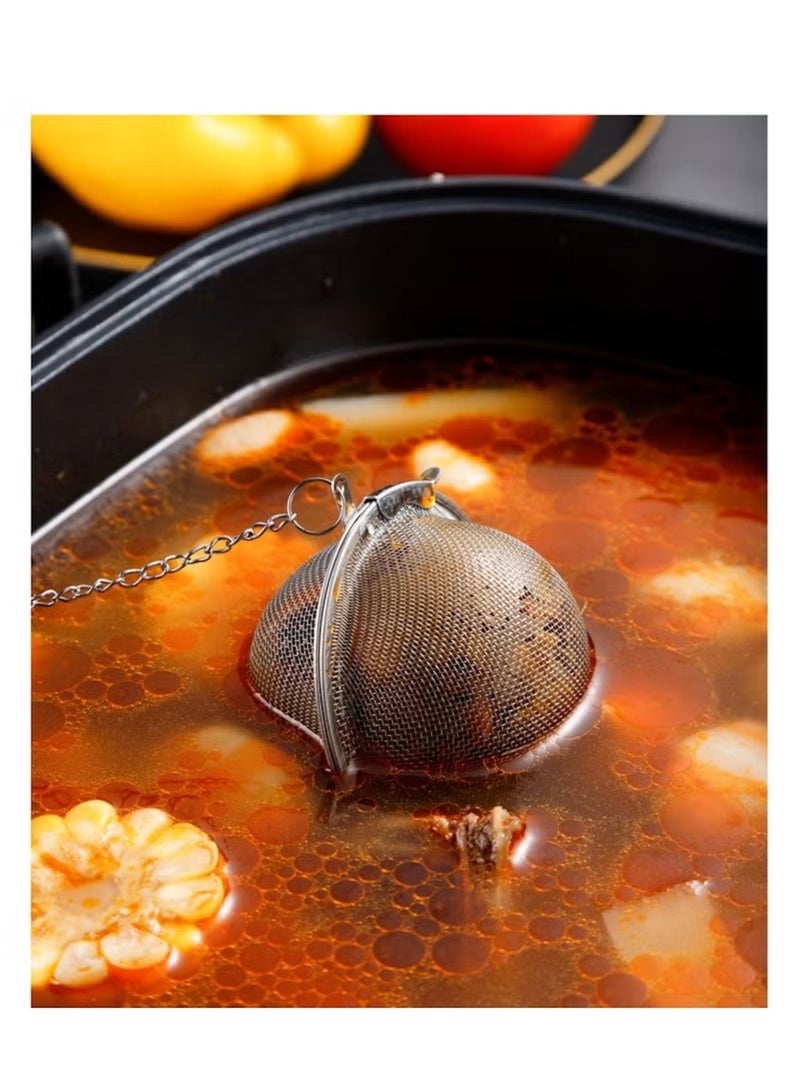 هويتك كرة صغيرة من الفولاذ المقاوم للصدأ لتنقية الشاي باللون الفضي - Image 2