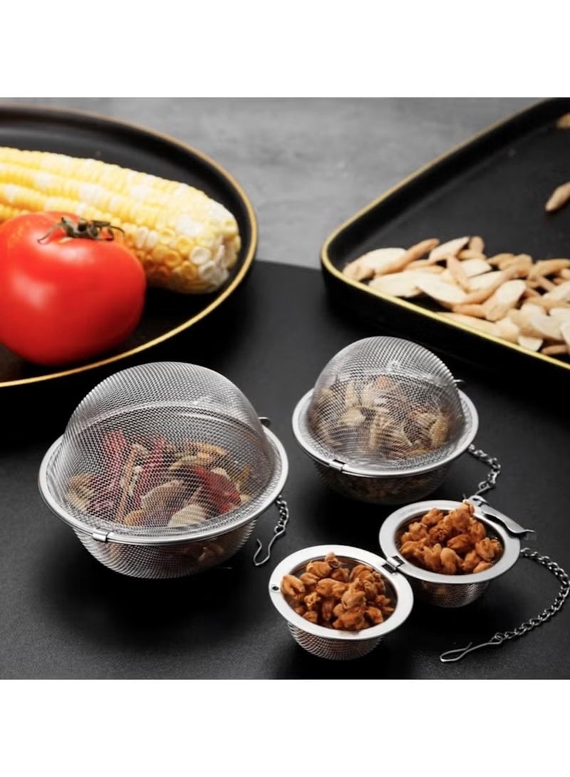 هويتك كرة صغيرة من الفولاذ المقاوم للصدأ لتنقية الشاي باللون الفضي - Image 4