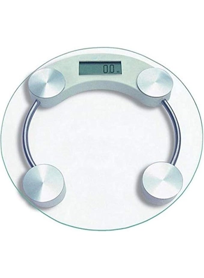 ميزان حمام رقمي علوي من الزجاج بسعة 150 كيلو شفاف وفضي - Image 1