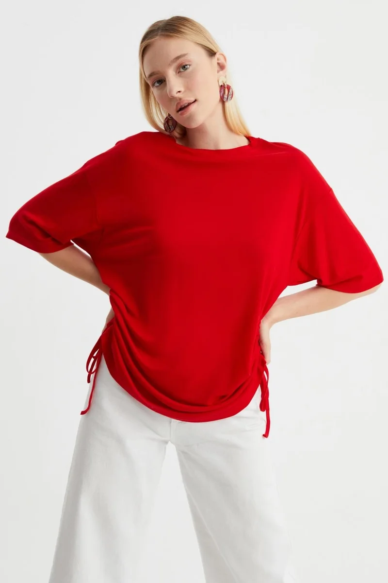 Alexander Gardi Side Gathered T-Shirt (B22-33901)
