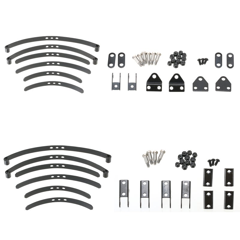Black Steel Suspension Parts Front and Rear Sets for RC 1:14 Tractor Model Truck - Strong Durable Easy Installation Replacement Vehicle Suspension - Image 1