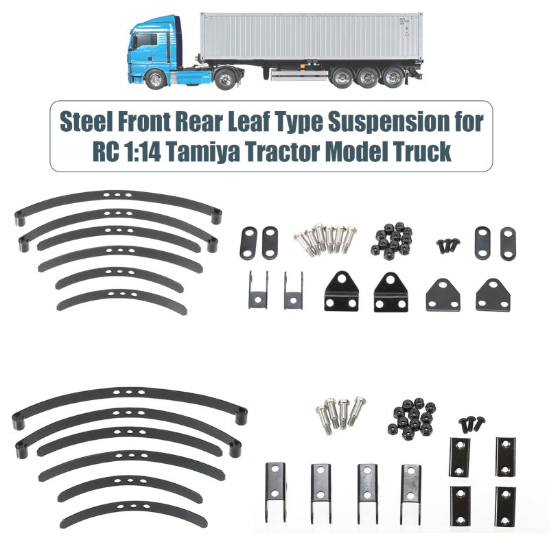 Black Steel Suspension Parts Front and Rear Sets for RC 1:14 Tractor Model Truck - Strong Durable Easy Installation Replacement Vehicle Suspension - Image 4