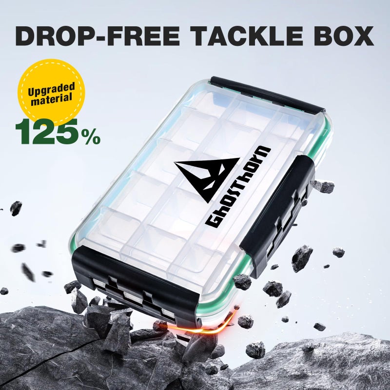Ghosthorn Fishing Tackle Box,Waterproof 3600 and 3700 Tackle Trays,Tackle Box Organizer with Removable Dividers Storage Lure Box for Lures 1 Pack (3600 * 1) - Image 2