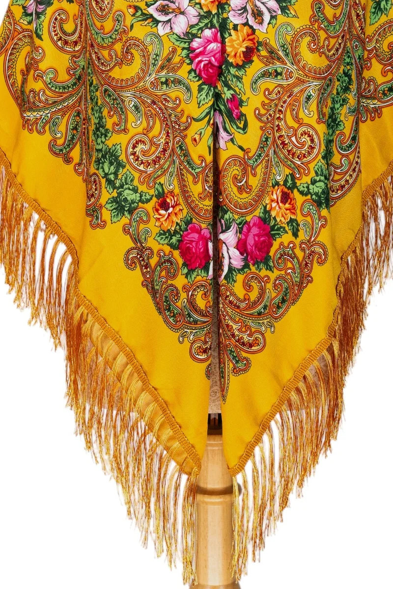 D'daniela  Irina Women's Eastern European Cotton Tassel Shawl for Women | Best Price UAE