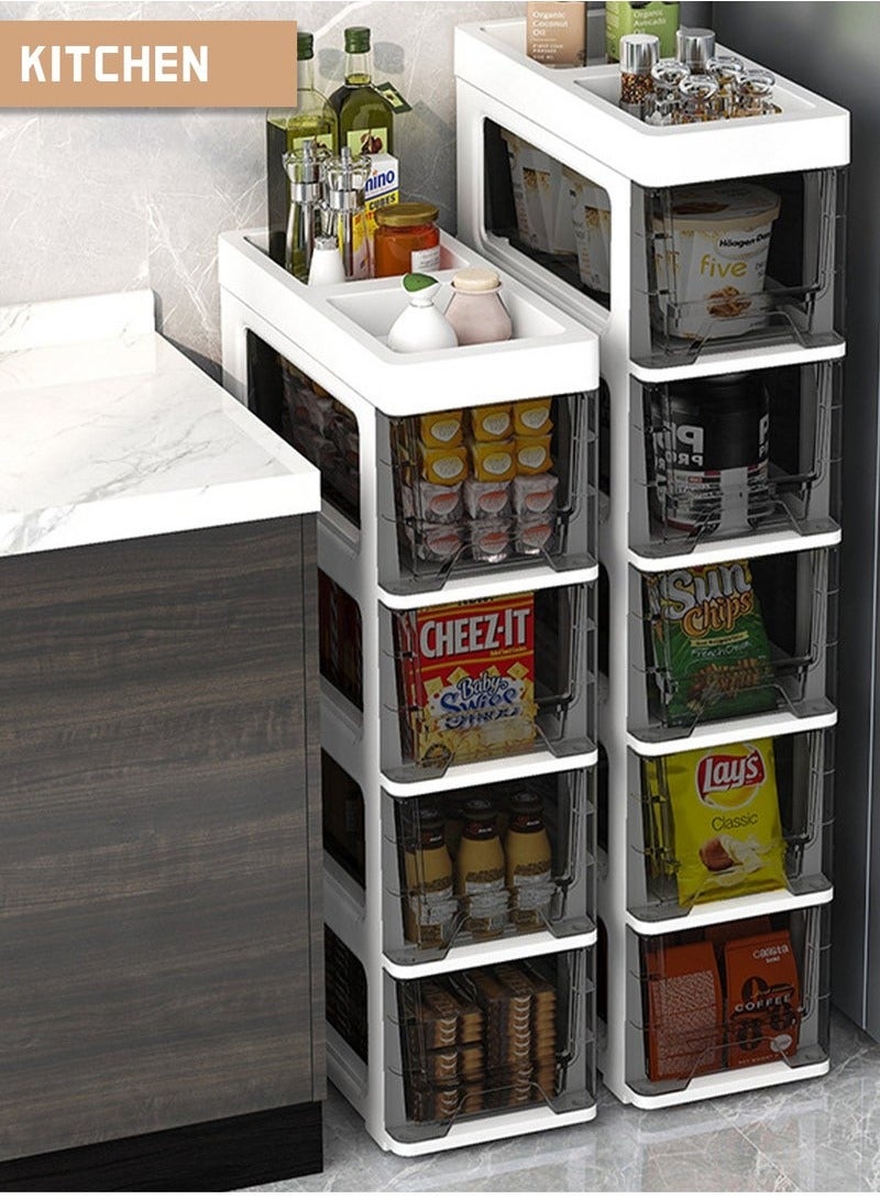 MIXDE 5 Layers Drawer Plastic Multi-Purpose Storage Cabinet With Wheel Storage Drawers for Closets Bedroom Nursery Room Hallway Bathroom  - Image 2