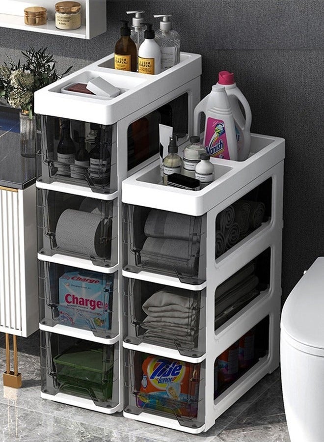 MIXDE 5 Layers Drawer Plastic Multi-Purpose Storage Cabinet With Wheel Storage Drawers for Closets Bedroom Nursery Room Hallway Bathroom  - Image 3