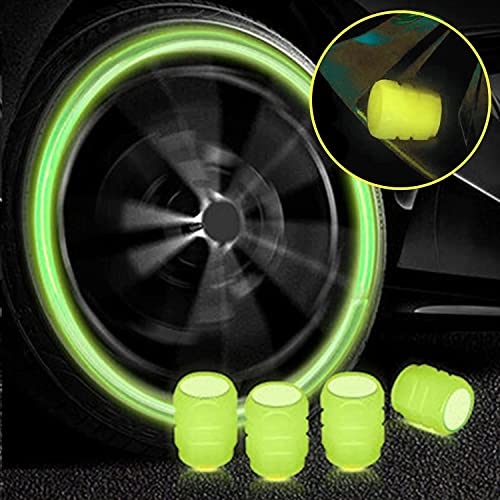 HETZON SALES Fluorescent Tyre Valve Cap Night Glow Luminous Wheel Covers Illuminated Tire Caps Ideal for Car, Bike, Bicycle, Truck (Pack of - 8, Yellow) - Image 5