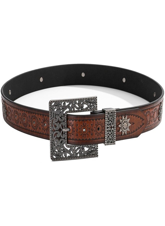 UTOWO Adjustable Vintage Western-Belts for Women Men Engraved Buckle-Belts Cowboy-Cowgirl-Belt - Image 5